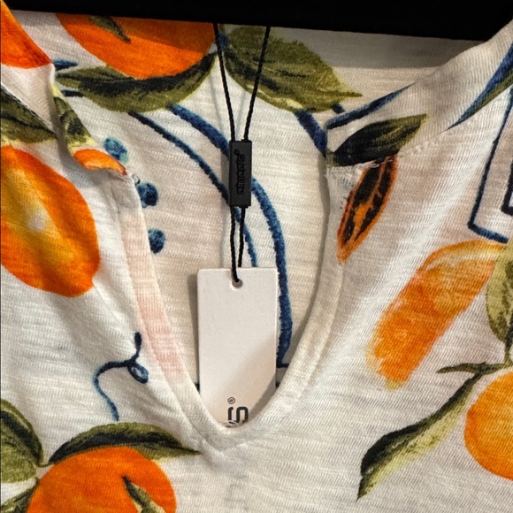 Chico's Cotton Slub Fruit Notch Neck Tee - Picture 4 of 6